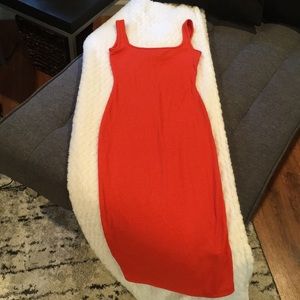 Topshop Reddish orange  midi dress